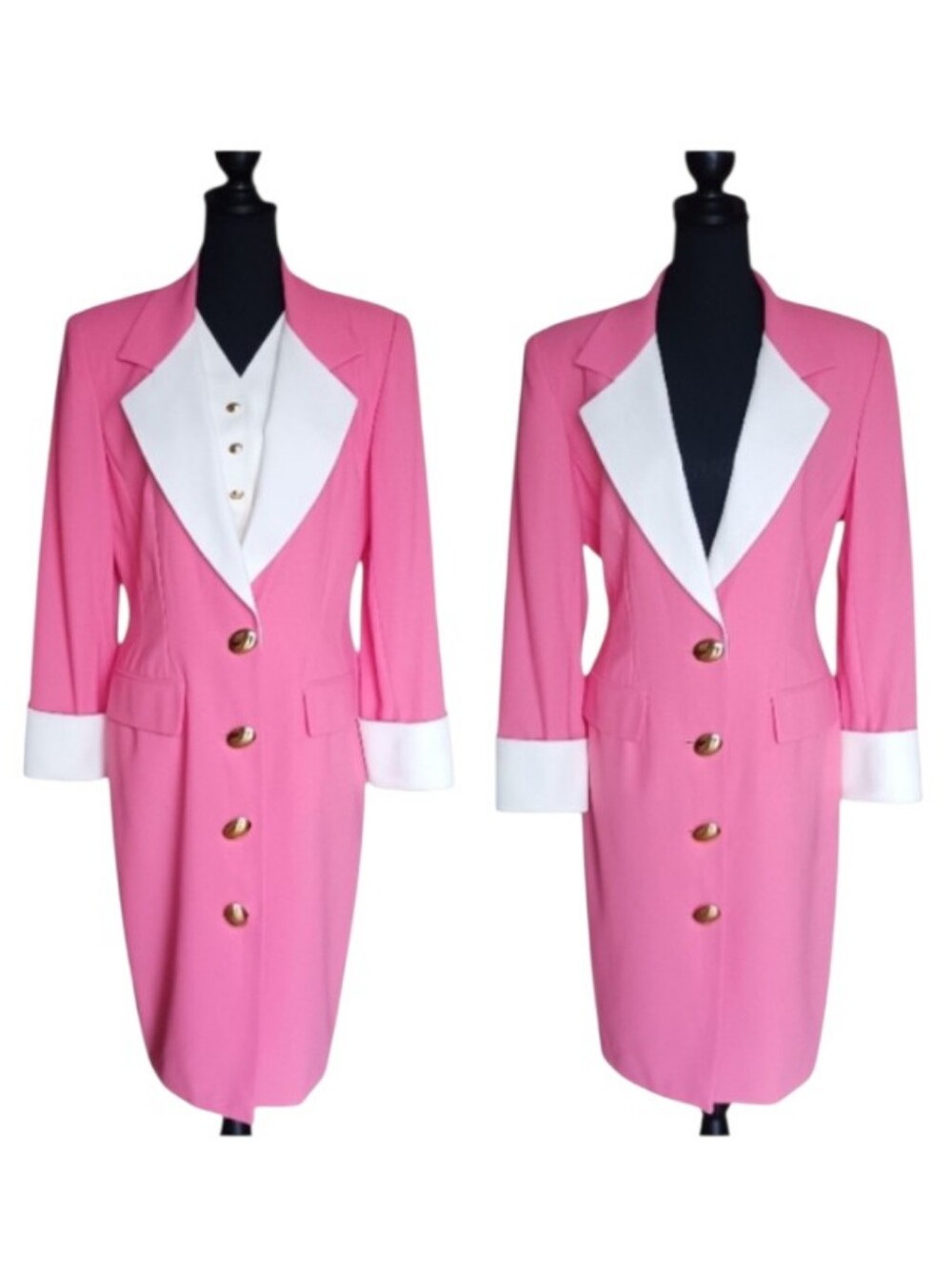Vintage Rickie Freeman Teri Jon Sheath Dress Detachable Vest Ensemble